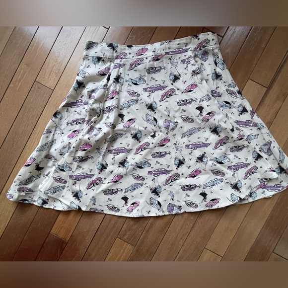 Collectif London 50s Car Print Swing Skirt – Size 3XL (UK 20) - Picture 3 of 15